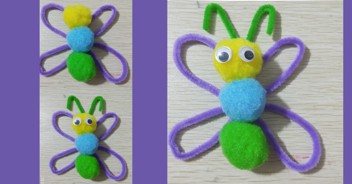 Pom Pom Butterflies Pipe Cleaner Craft