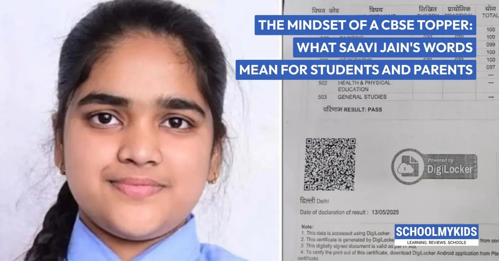 The Mindset of a CBSE Topper: What Saavi Jain's Words Mean for Students and Parents