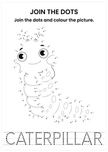 Caterpillar connect the dots and color the image