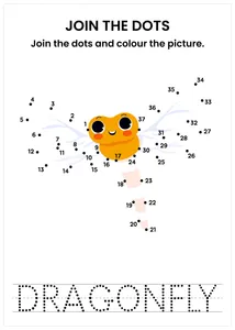 Dragonfly connect the dots and color the image
