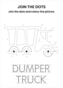 Dumper Truck connect the dots and color the image