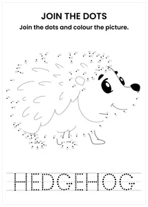 Hedgehog connect the dots and color the image