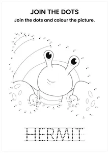 Hermit connect the dots and color the image