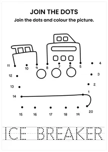 Ice Breaker connect the dots and color the image