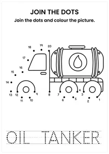 Oil Tanker connect the dots and color the image
