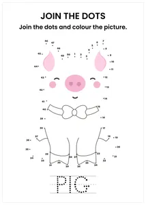 Pig connect the dots and color the image