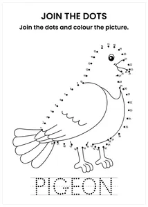 Pigeon connect the dots and color the image