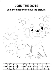 Red Panda connect the dots and color the image