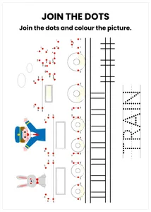 Train connect the dots and color the image