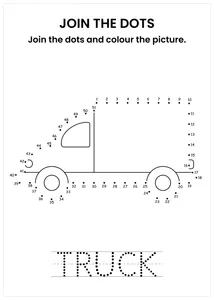 Truck connect the dots and color the image