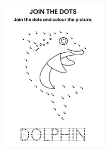 Dolphin connect the dots and color the image