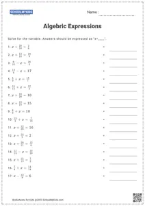 Algebraic expressions with one variable