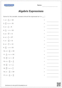 Algebraic expressions with two variables