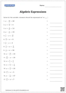 Algebraic Expressions with Fractions