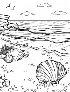 Beach Coloring Page