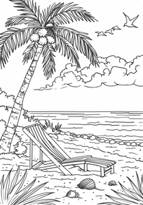 Beach Coloring Page