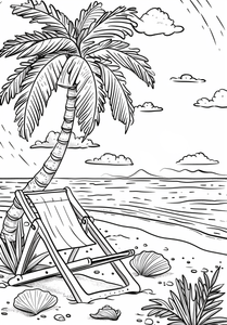 Beach Coloring Page