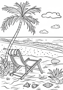 Beach Coloring Page
