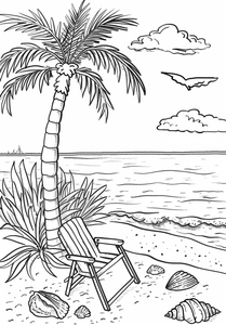 Beach Coloring Page