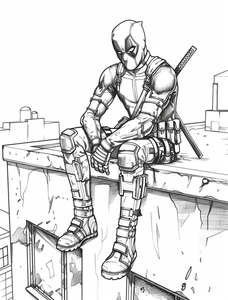 Deadpool Coloring Page