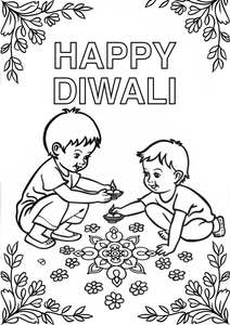 Happy Diwali Coloring Page