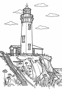 House On Cliff Coloring Page