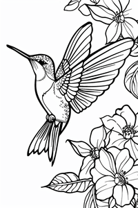 Humming Bird Coloring Page