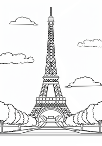 Paris Coloring Page