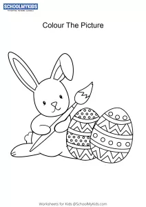 Bunny with Easter Eggs - Easter Bunny coloring pages