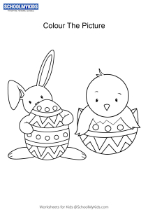 Easter Bunny with Eggs - Easter Bunny coloring pages