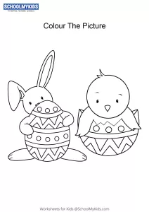 Easter Bunny with Eggs - Easter Bunny coloring pages