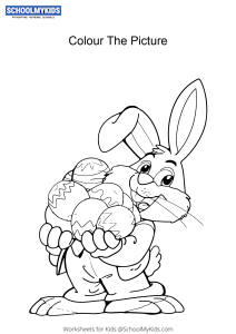 Easter bunny and eggs - Easter Bunny coloring pages