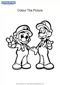 Mario and Luigi - Super Mario Coloring Pages