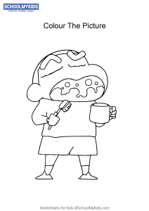 Shinnosuke Nohara Teeth Brushing - Shin Chan Coloring Pages