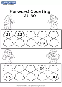 Forward Counting 21 to 30