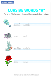 Cursive Writing R words - Cursive Words