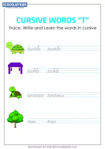 Cursive Writing T words - Cursive Words