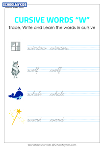 Cursive Writing W words - Cursive Words