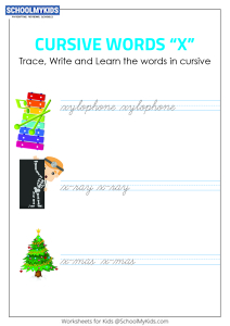 Cursive Writing X words - Cursive Words