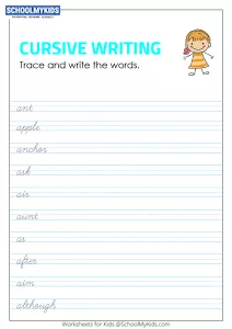 Tracing and Writing Cursive Words A