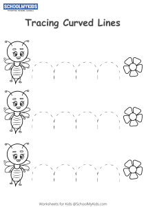 Tracing Curved Lines Worksheets for Preschool,Kindergarten Grade