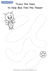 homework for 1 year olds Tracing - Help Bee find the Flower