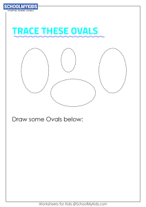 homework for 1 year olds Learning Shapes - Trace and Draw a Oval