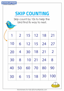 Skip Counting by 10s Puzzle - Skip Counting Maze Worksheets for First