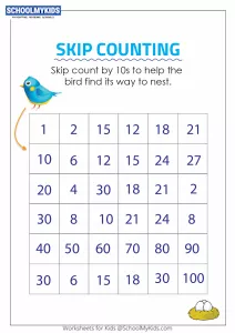 Skip Counting by 10s Puzzle - Skip Counting Maze