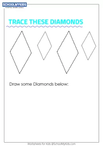 Learning Shapes -  Trace and Draw a Diamond (Rhombus)