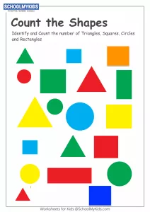 Identify and Count Shapes - Counting Triangles, Squares, Circles and Rectangles