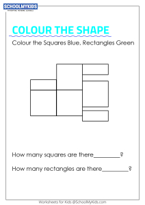 Colour the shapes and Count Rectangles and Squares