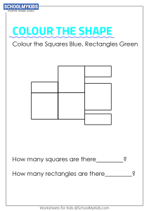 homework for 1 year olds Colour the shapes and Count Rectangles and Squares