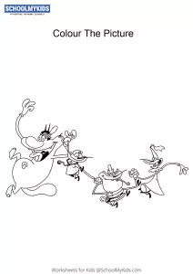 Oggy and the Cockroaches Coloring Pages